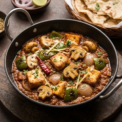 Mushroom Kadhai Paneer