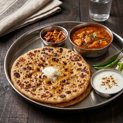 Aloo Paratha with Sabzi