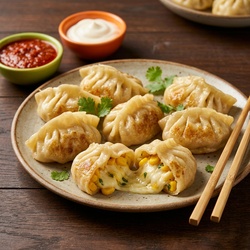 Cheese and Corn Momos