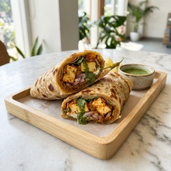 Paneer Achari Tikka Roll