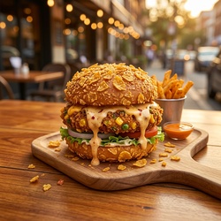Veg Kurkure Burger