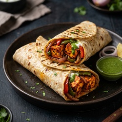 Paneer Achari Tikka Roll